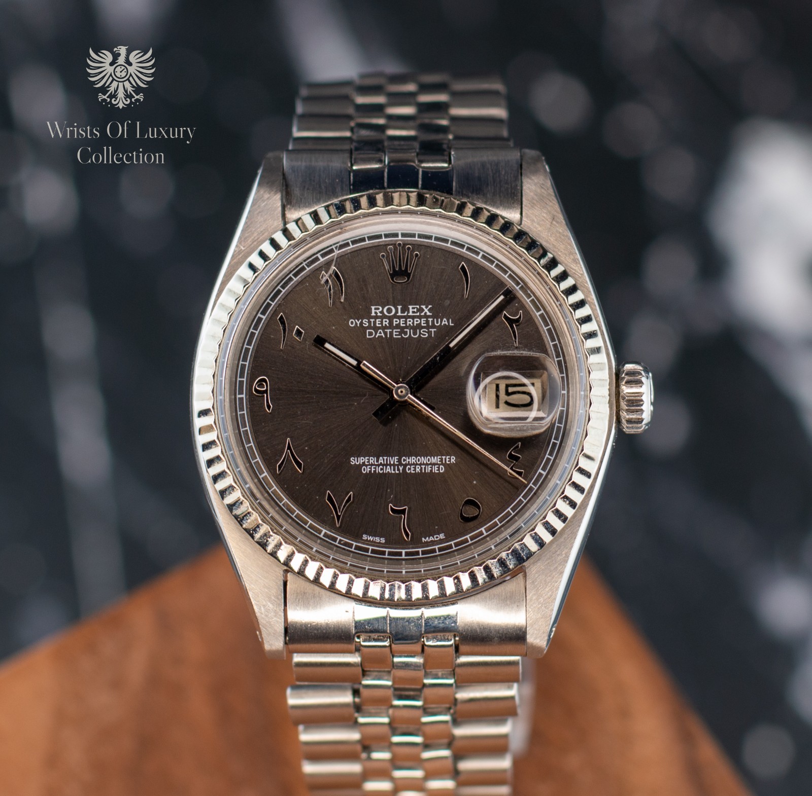 Rolex Datejust 1601 AM Gray Sunburst w/ Arabic Numerals 36mm Automatic Jubilee