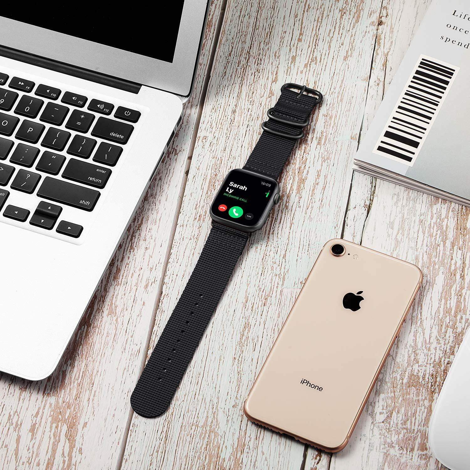 Nylon Canvas Band Bracelet For Apple Watch 5 4 3 2 1 iWatch Strap 42/44mm