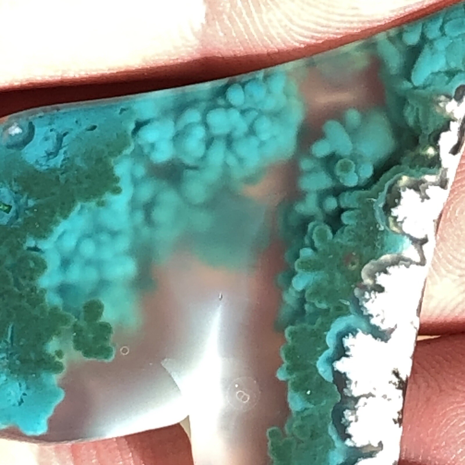 49 CT Museum Grade Gem Silica Chrysocolla Stalagmite Stalagtite Quartz Cabochon