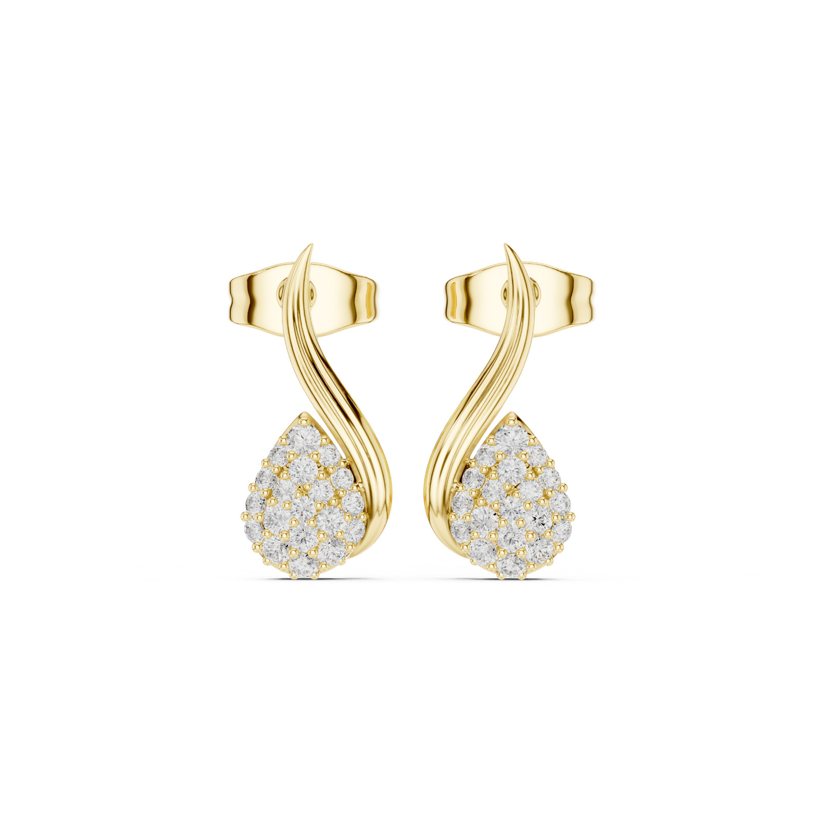 Natural Certified VVS1 D Diamond Feminine Dangle Drop Earrings 14k Gold Over