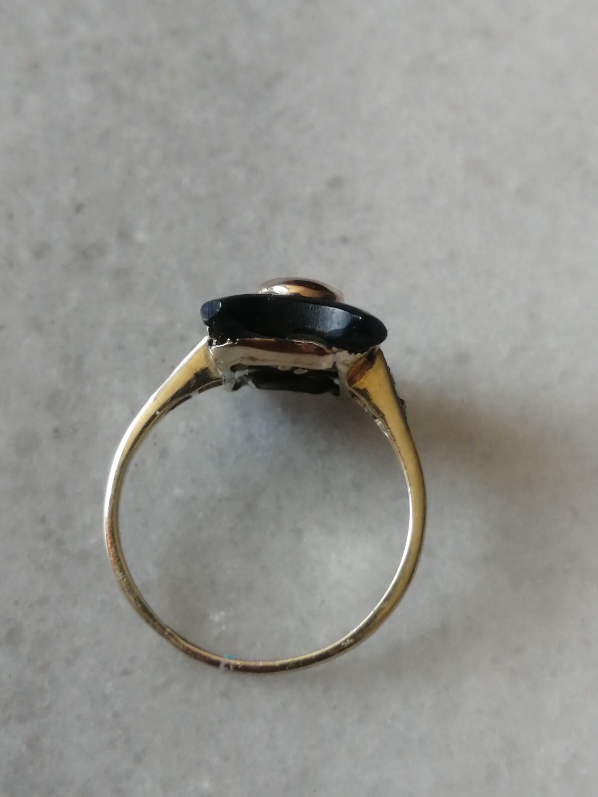 Antique Rare Memento Mori 14kt Yellow Gold, Diamonds,Rubies Stone Ring