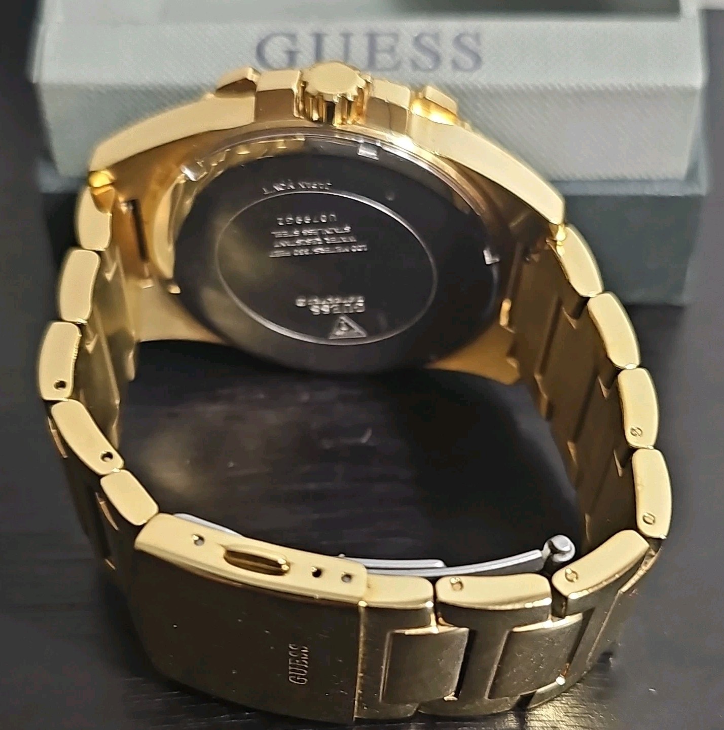GUESS Waterpro U0799G2 Men’s Gold Tone Crystal Chrono Watch w/ Box – Working