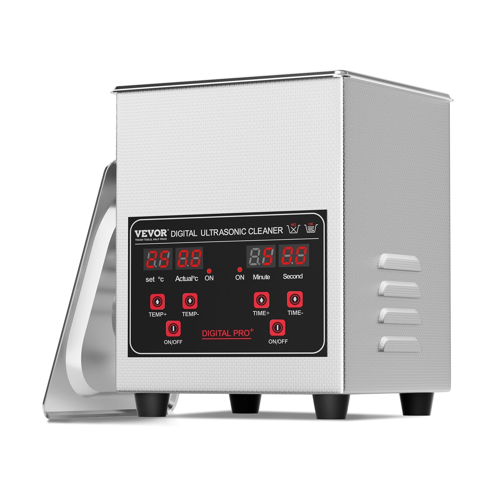 Professional 1.3L Ultrasonic Cleaner 60W with Timer & Heater for Jewelry, Watche