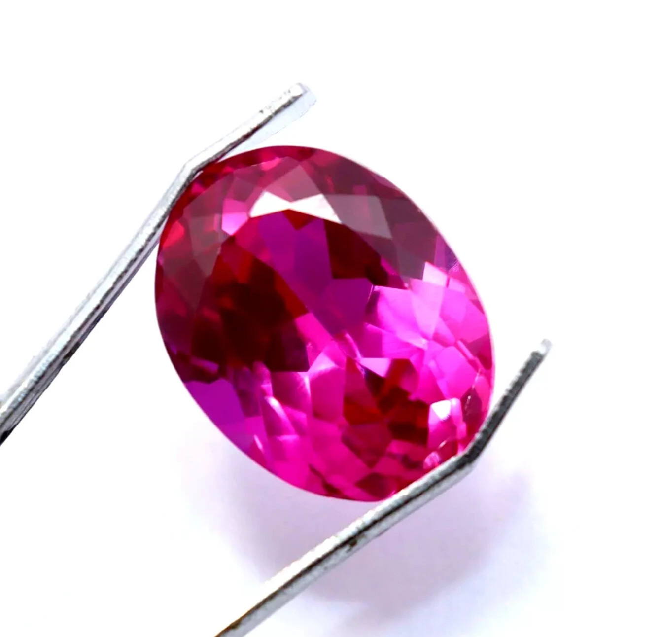 Natural Ceylon Pink Sapphire Certified 7.60 Ct Oval Cut Faceted Loose Gemstone