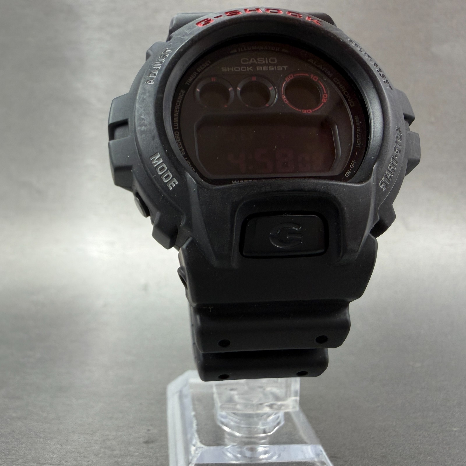 Casio G-Shock DW-6900MS Watch Men 51mm Black Red Alarm Chrono Digital New Batt