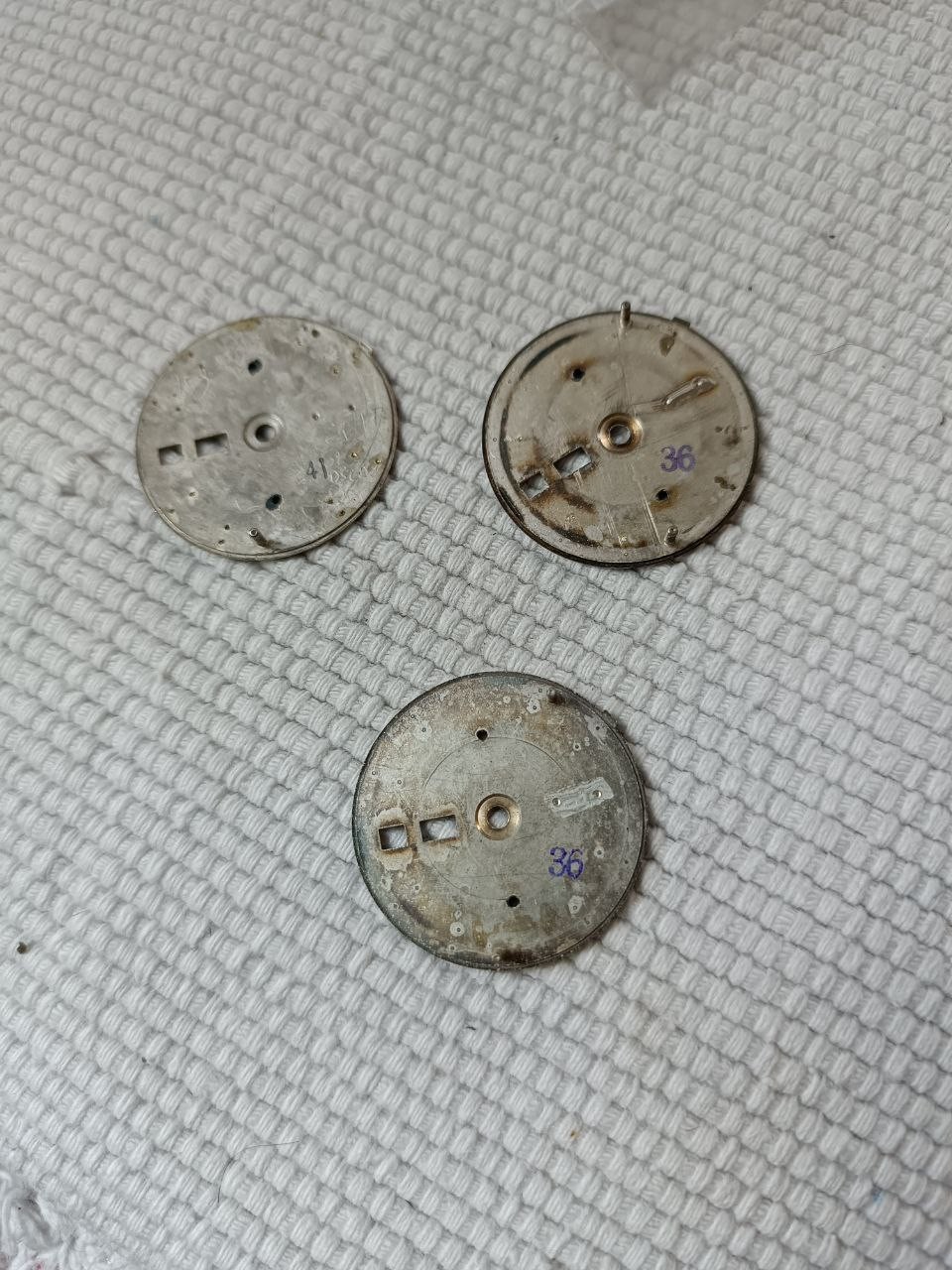 LOT OF 3 SEIKO PANDA CHRONOGRAPH REF 6138 -8020 ORIGINAL USED DIALS FOR RESTORE