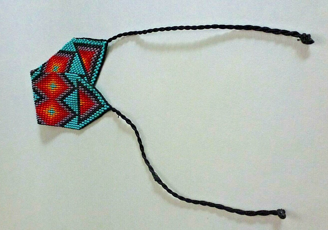 Artisan Handcrafted Turquoise Red Yellow Black Bead Bracelet 7″ Gift