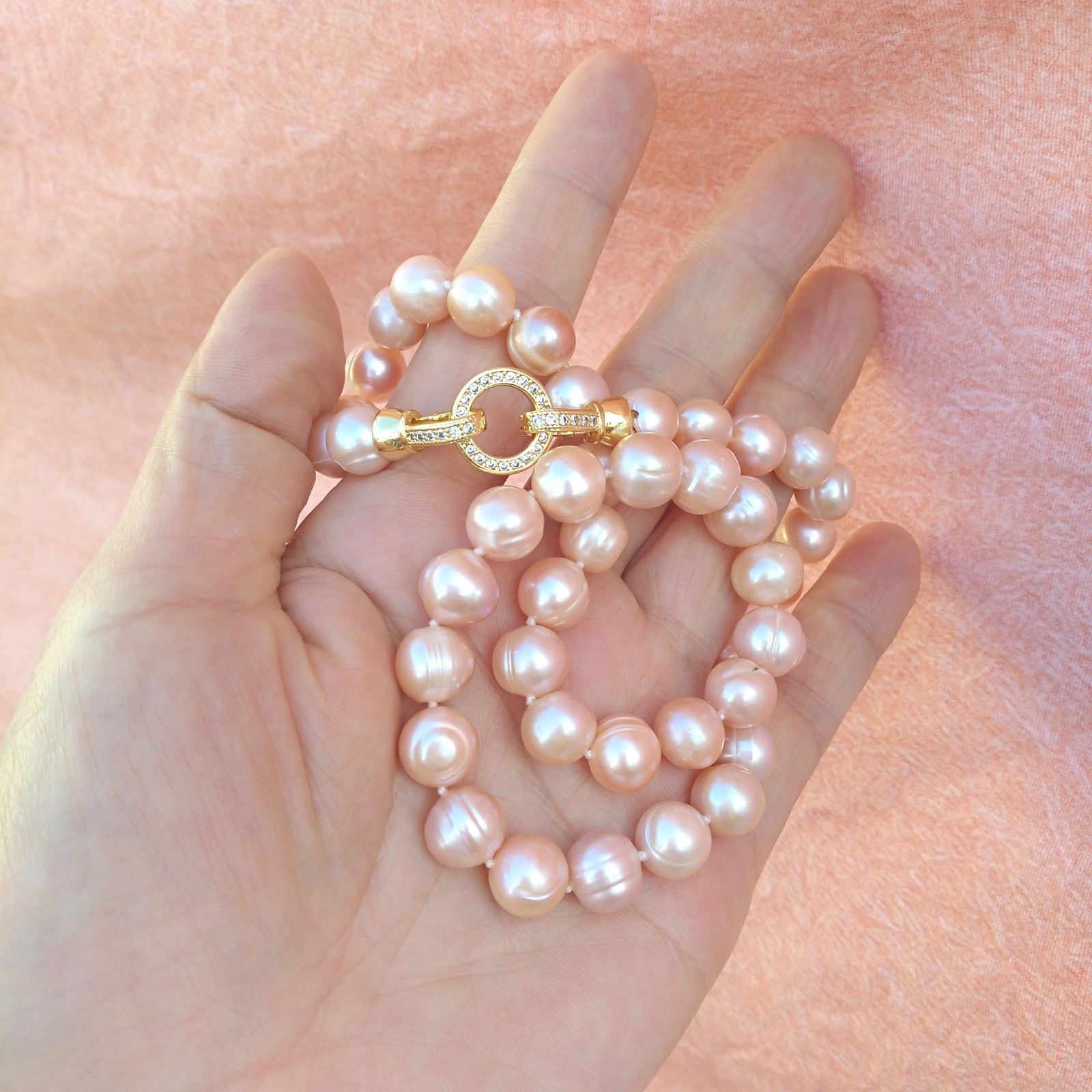 20inch Gorgeous Natural AAA 10-11mm South Sea Light pink Pearl Necklace
