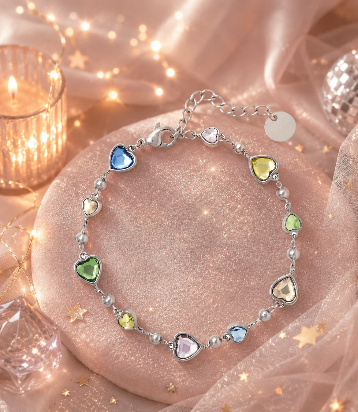 Taylor Swift Lover Album Heart Crystal Bracelet with Clasp Summer Collection NEW