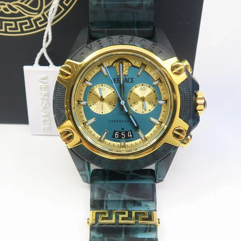Versace VE8P00324 Icon Active Chronographs Blue Multicolor 44mm. New Watch.