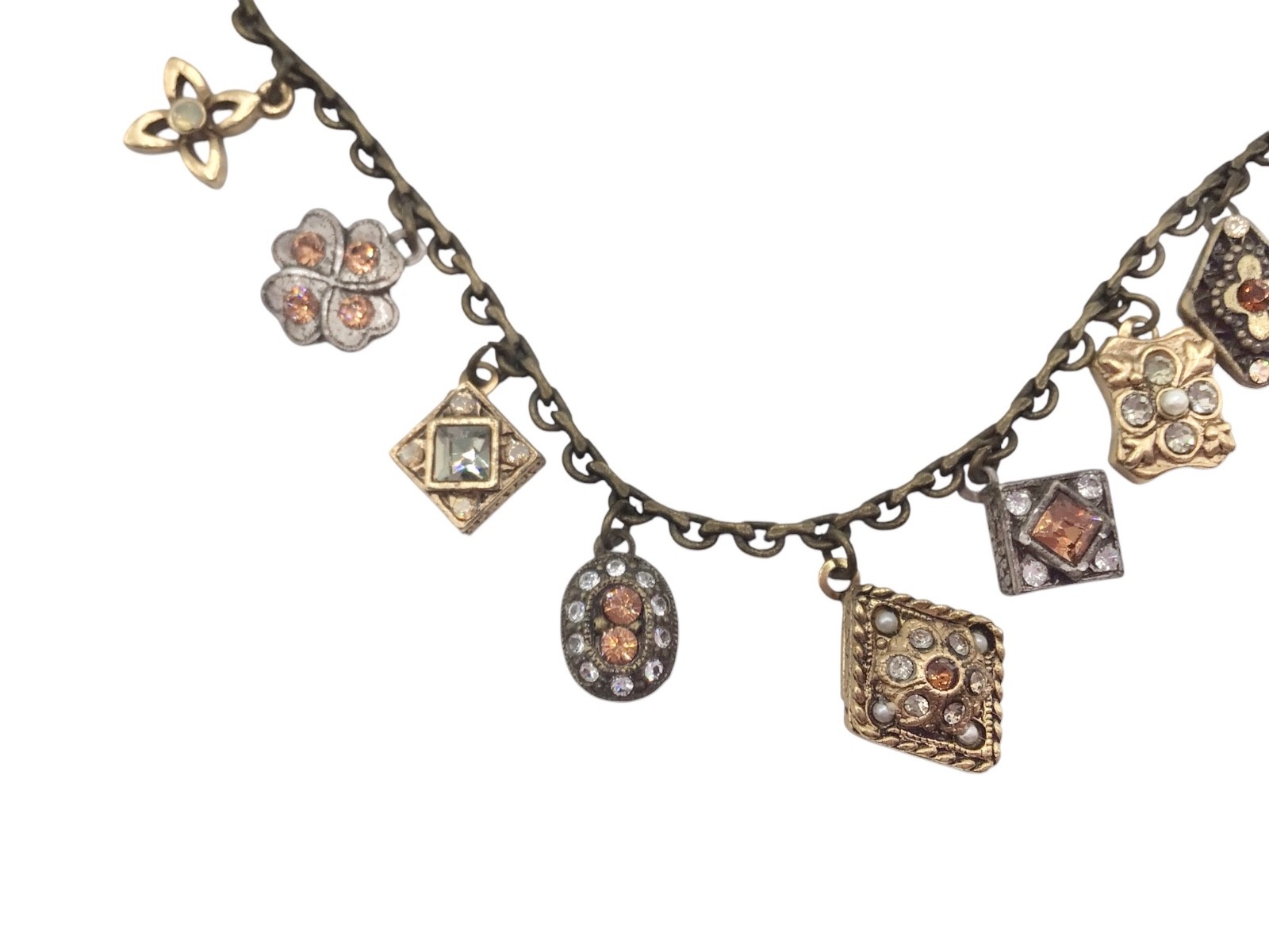 Sweet Romance Gothic Victorian Charm Necklace 17”, Vintage Antique Style