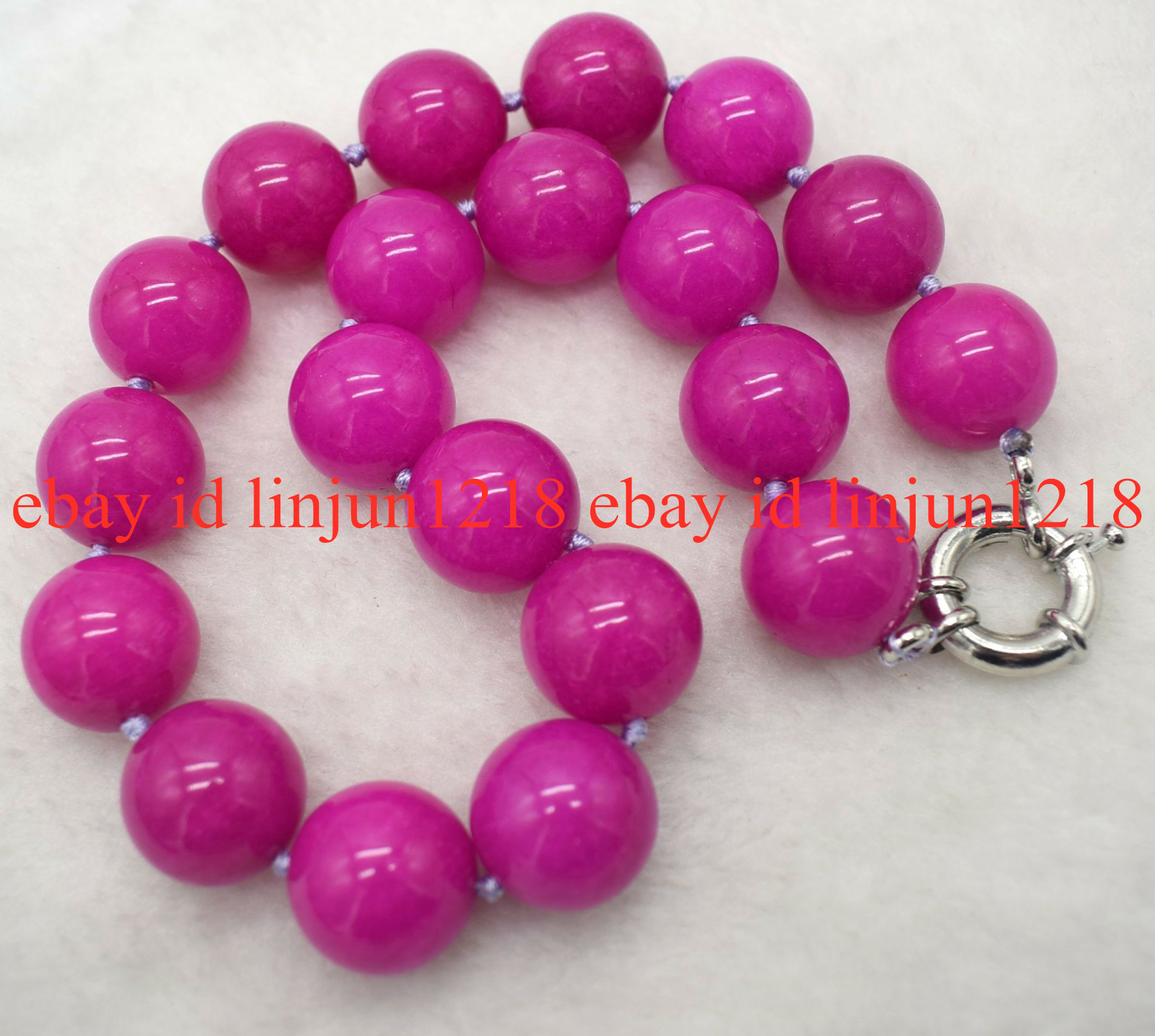 Rare Huge 20mm Pink Sugilite Round Gemstone Beads Necklace 18”
