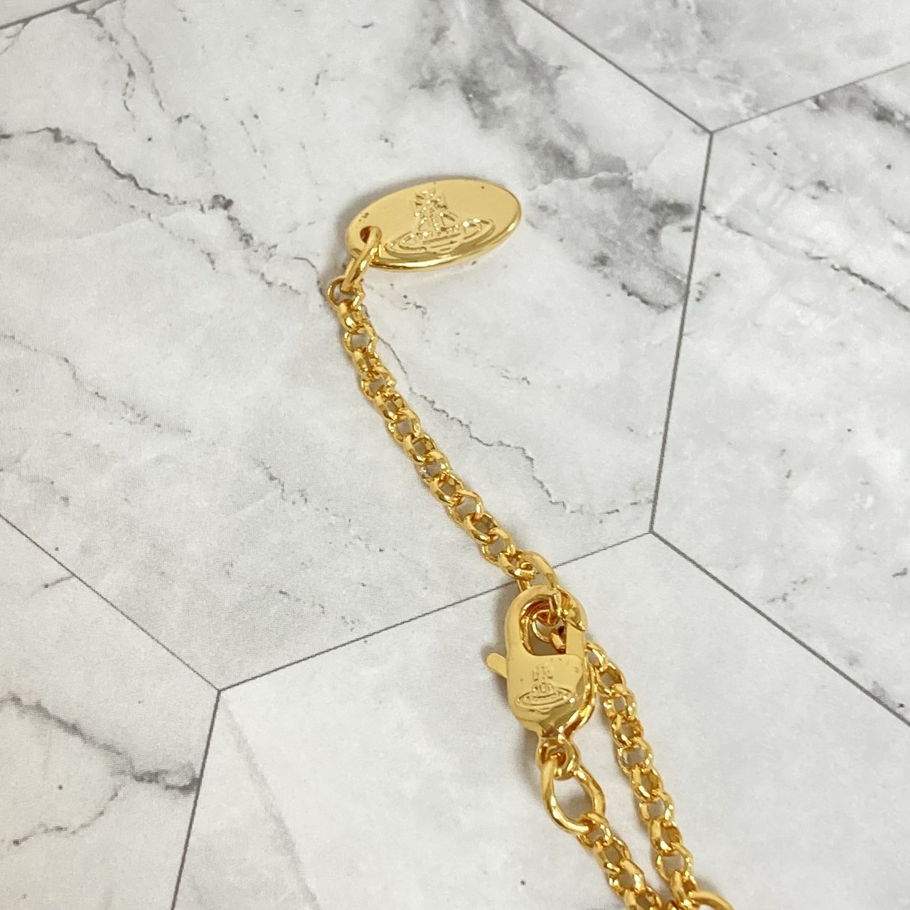 Vivienne Westwood Necklace Petit Orb Gold Clear Multi TOP 1.5 cm x 1.6 cm NO BOX