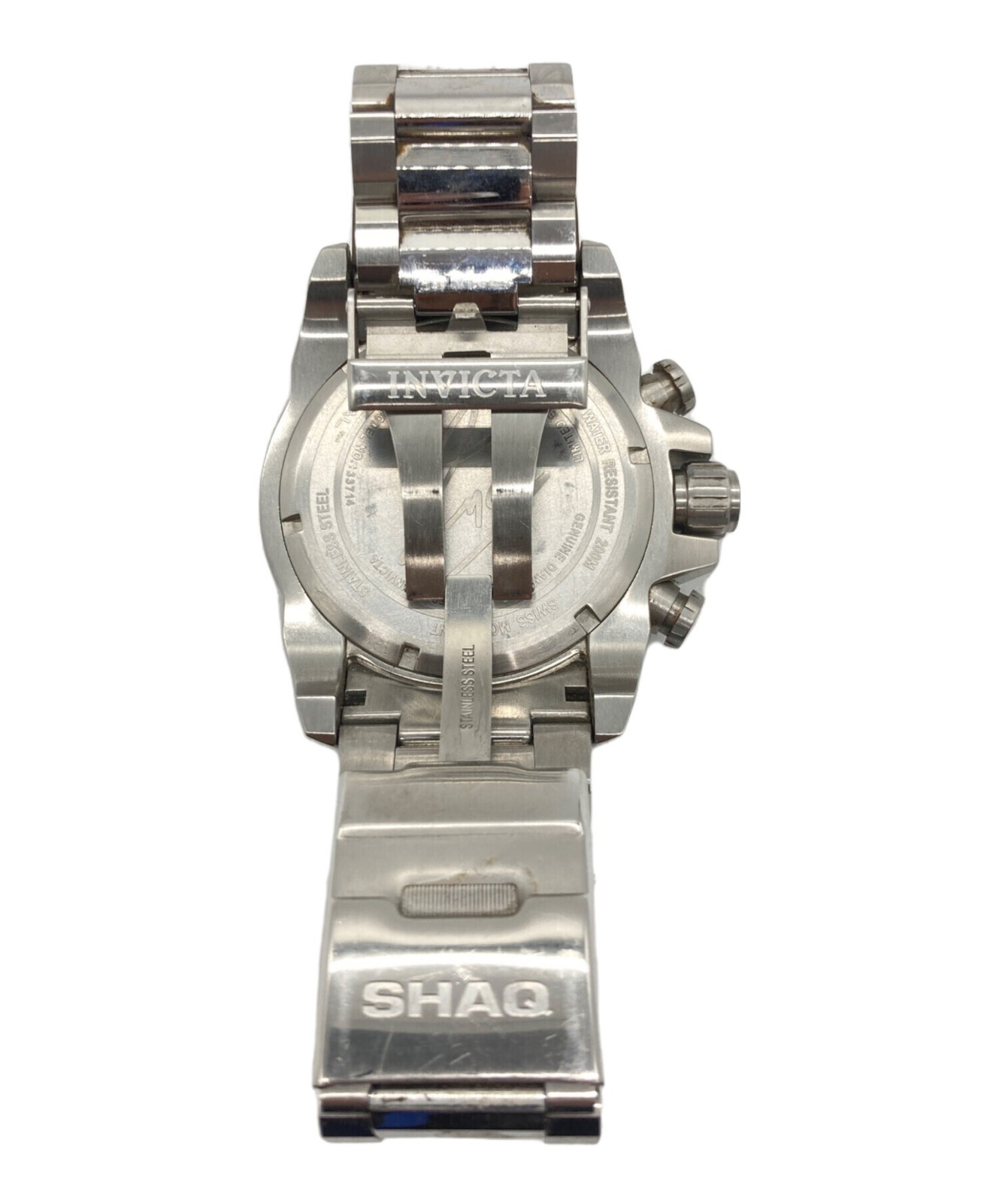 Invicta Authentic Mens Black Dial Silver Tone Bracelet Wristwatch 33714