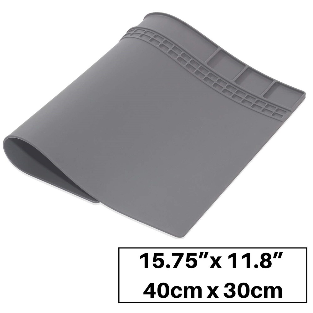Watchmaker’s Rubber Bench Magnetic Mat Anti-Slip Jewelry Watch Repair Tools Gray