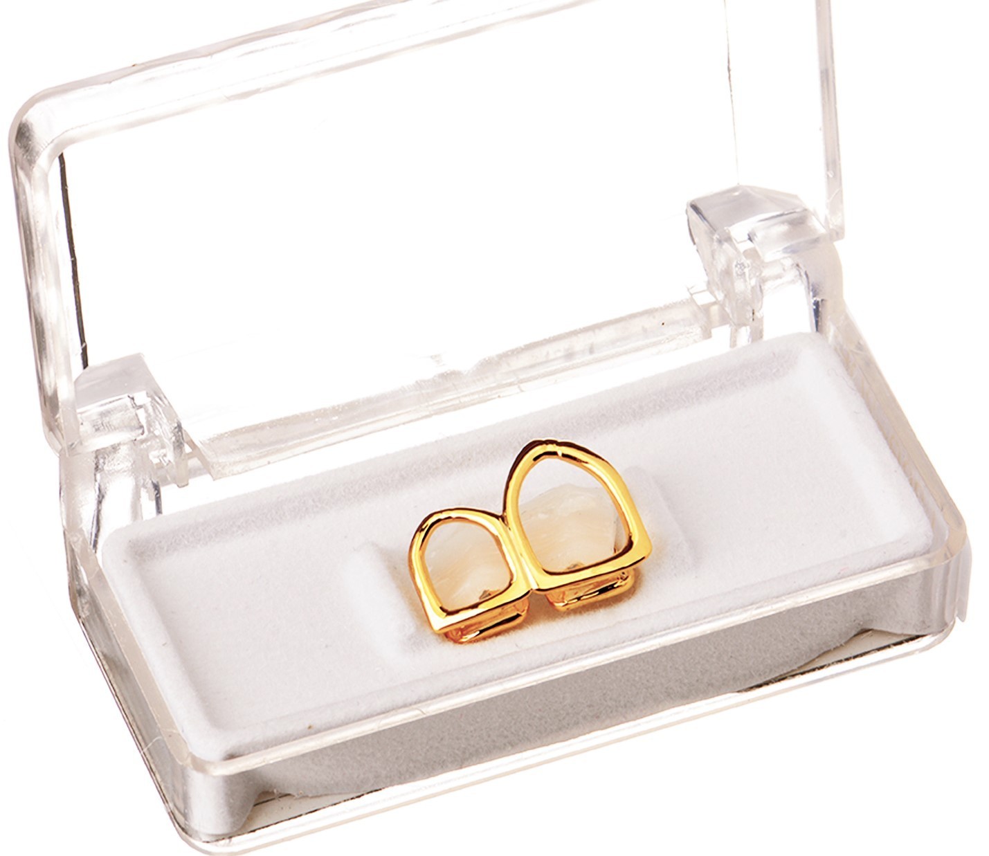 Hip Hop Gold Plated Open Grillz Right Side Top Bottom 2 Teeth Set LS20R 2F G