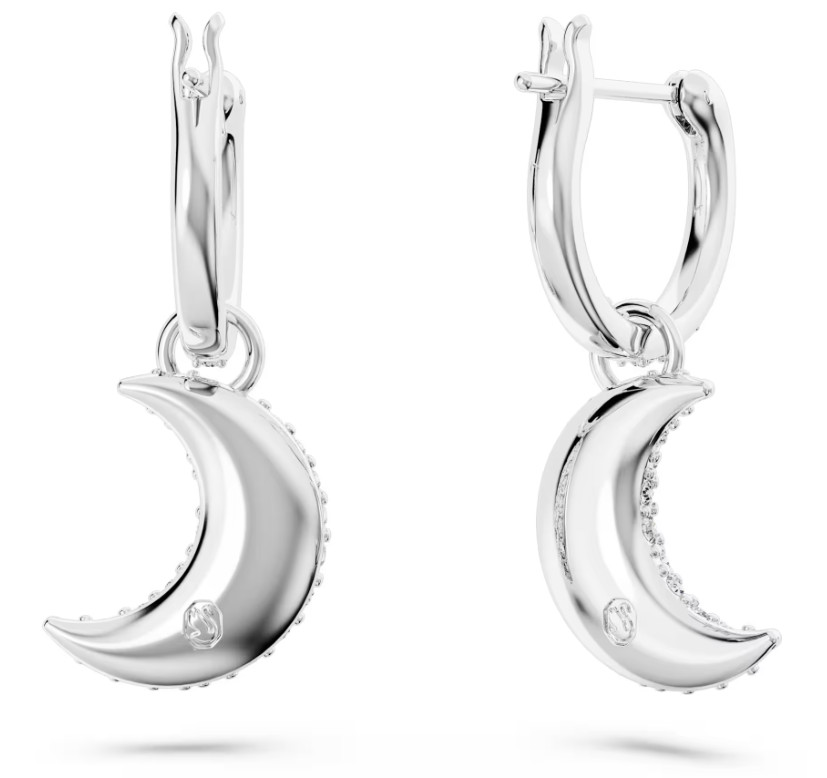 Swarovski Sublima drop earrings Moon, White, Rhodium plated- 5666157 Pre-owned