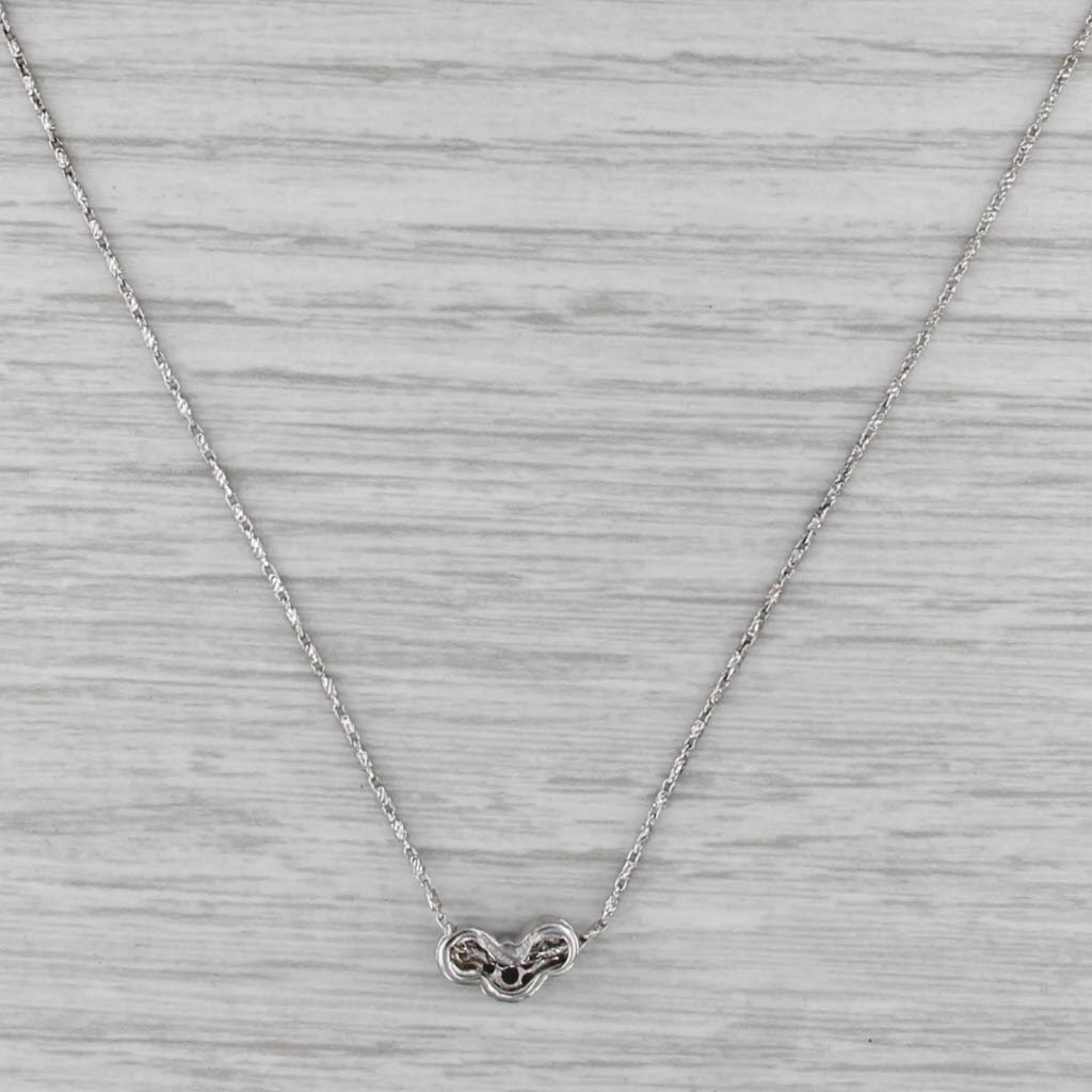 0.23ctw Diamond 3-Cluster Pendant Necklace 14k White Gold 18″ Bar Links