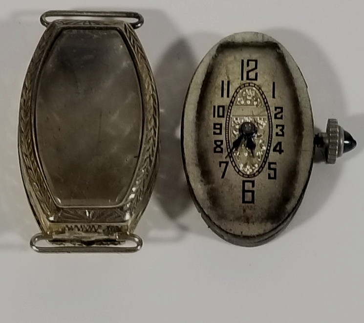antique jax 20kt white gold women ladies wrist watch 3.4 g 1920s repair / scrap