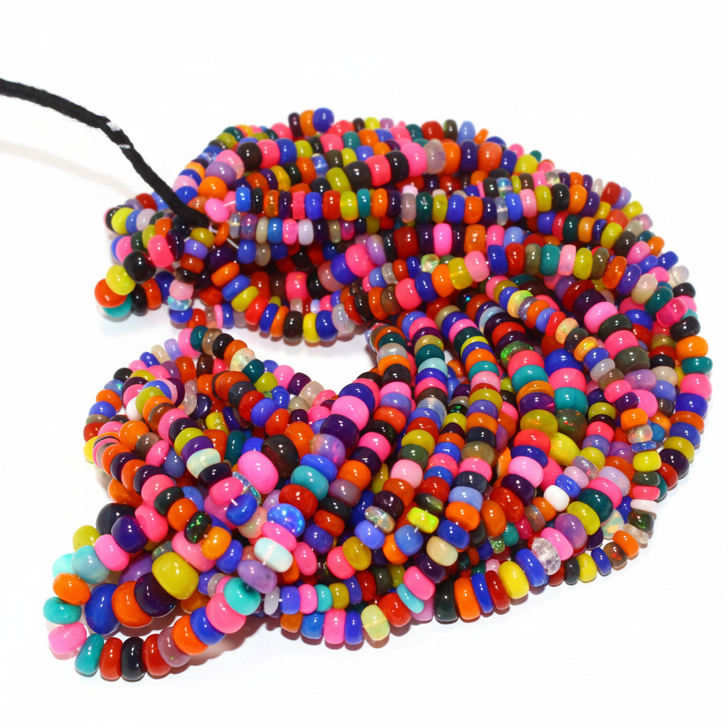 Multi Color Opal Beads Strand 4-5mm Rondelle Gemstone 16 Inch Jewelry Making