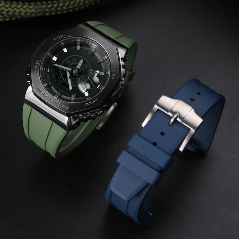 16mm Silicone Watch Band Strap For Casio GM-5600 GA2100 GM2110 Bracelet