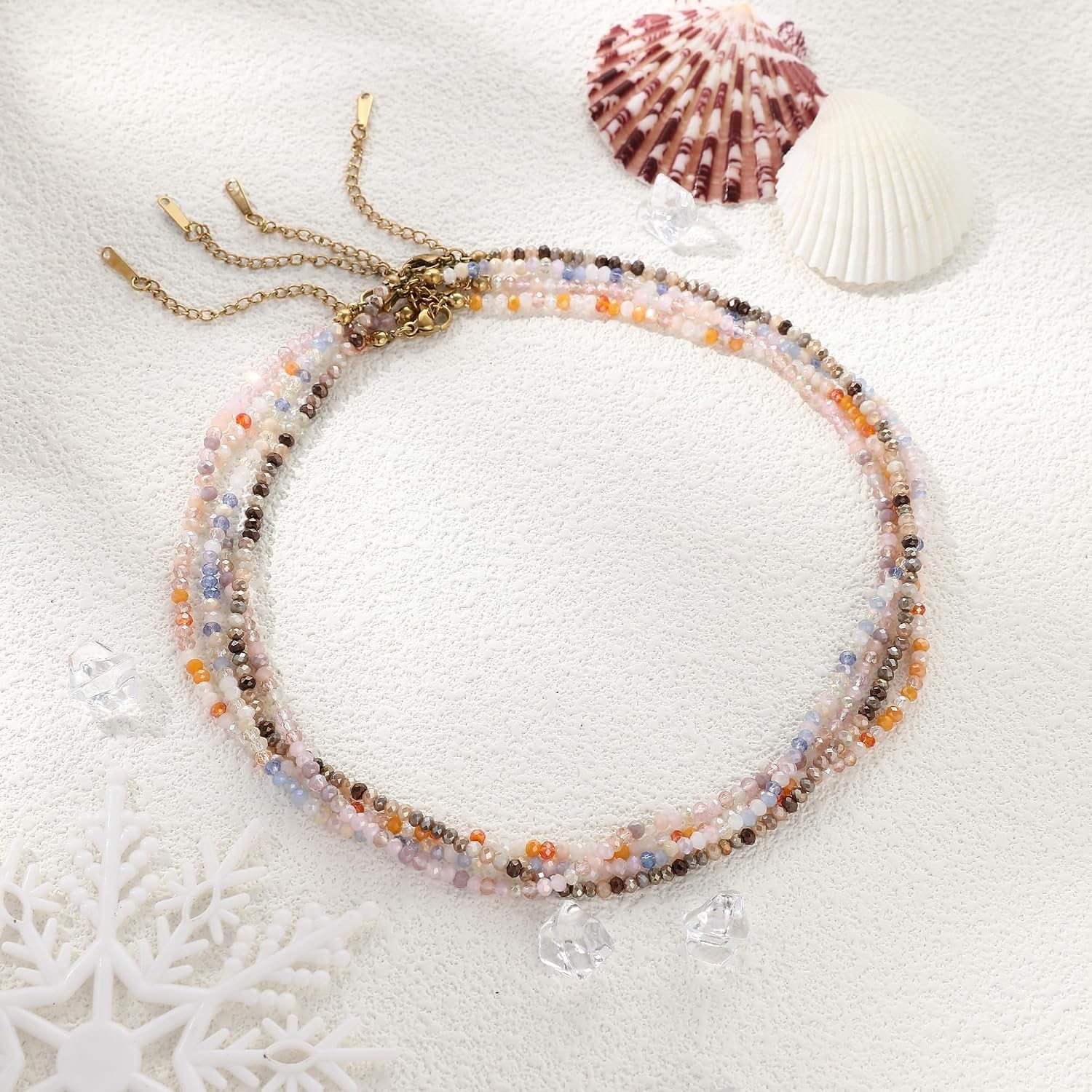Handmade Colorful Crystal Beaded Choker Necklace – Dainty & Unique Jewelry