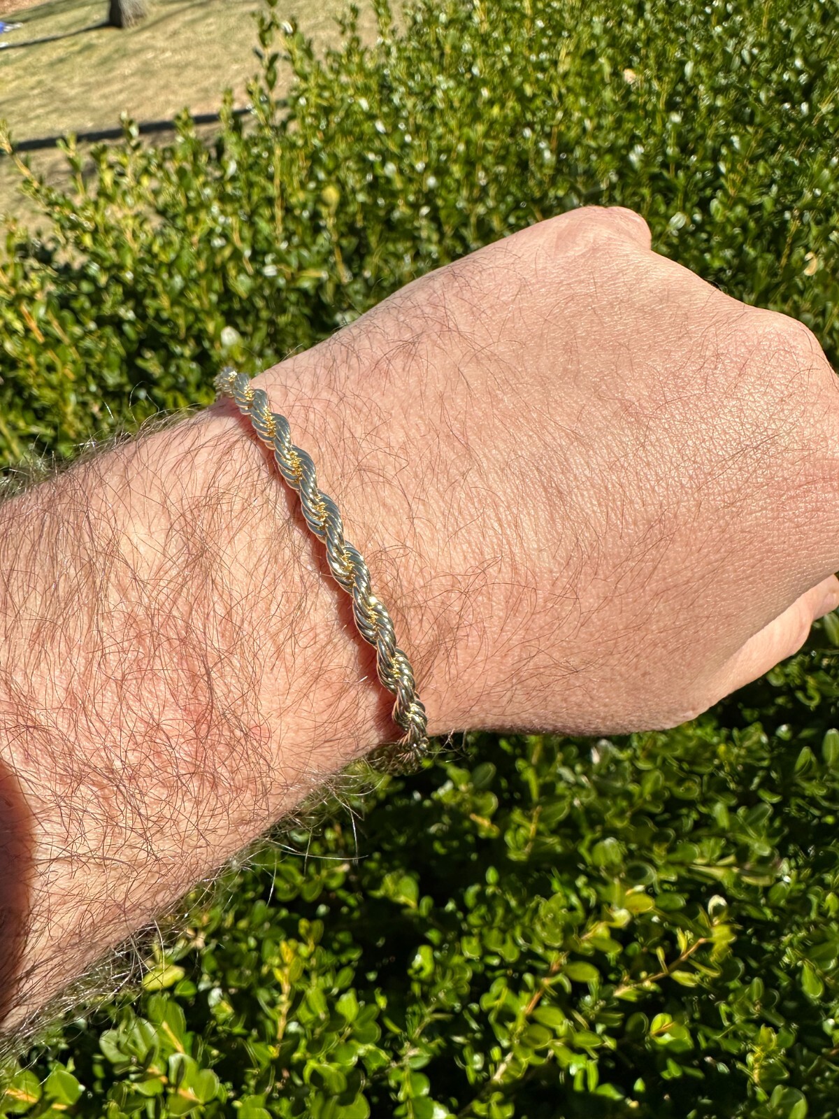 Iced MOISSANITE Clasp 14k Gold Over Stainless Rope Bracelet 4-6mm Pass Tester ✅