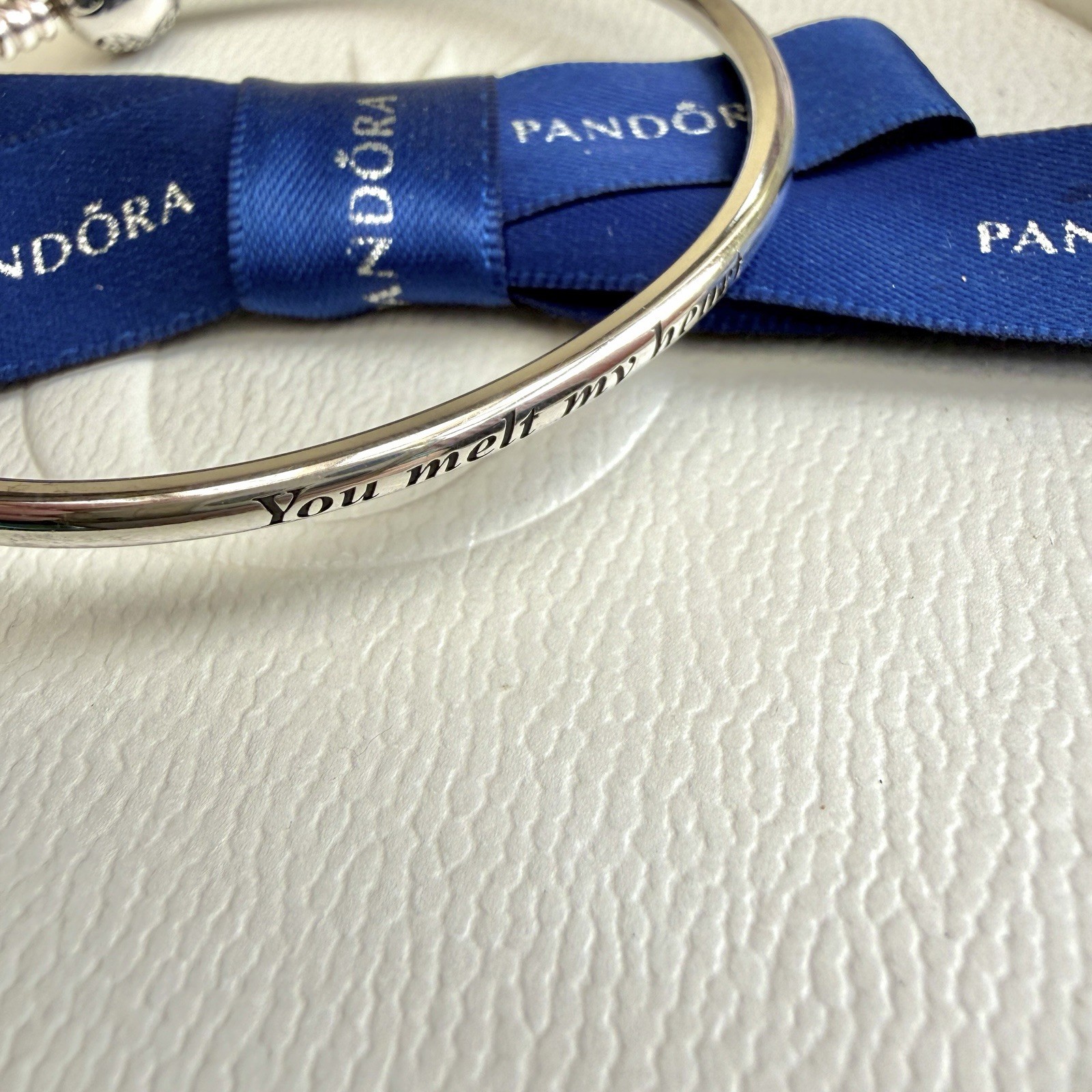 Authentic Pandora Silver “You Melt My Heart” Winter Bangle 19cm #598619C00