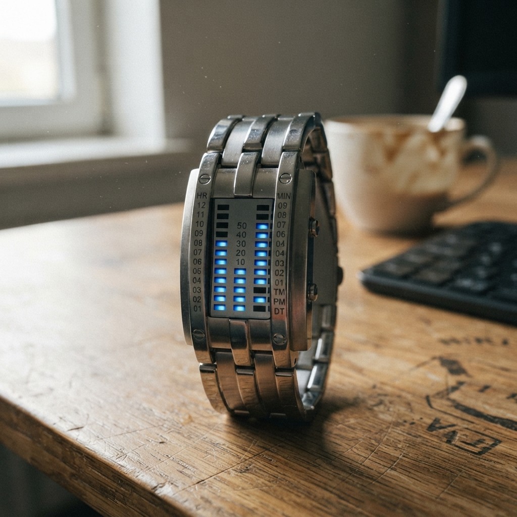 Fashionable Dual LED Display Watch – Waterproof Stainless Steel for Everyday Use