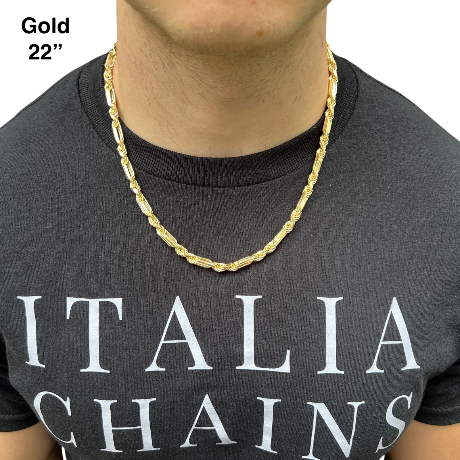 6mm Figarope Chain Necklace – Real Solid 925 Sterling Silver Or 14k Gold Vermeil