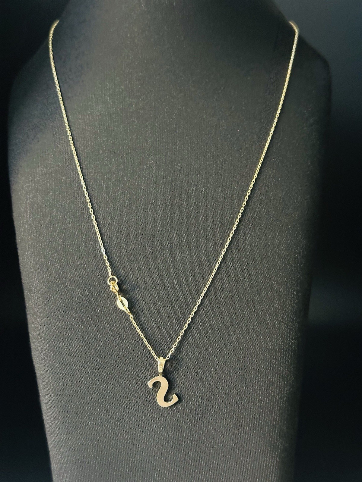1mm,14K Solid Yellow Gold [S] Initial Necklace 18” Forze Chain 2.00g Stamped 585