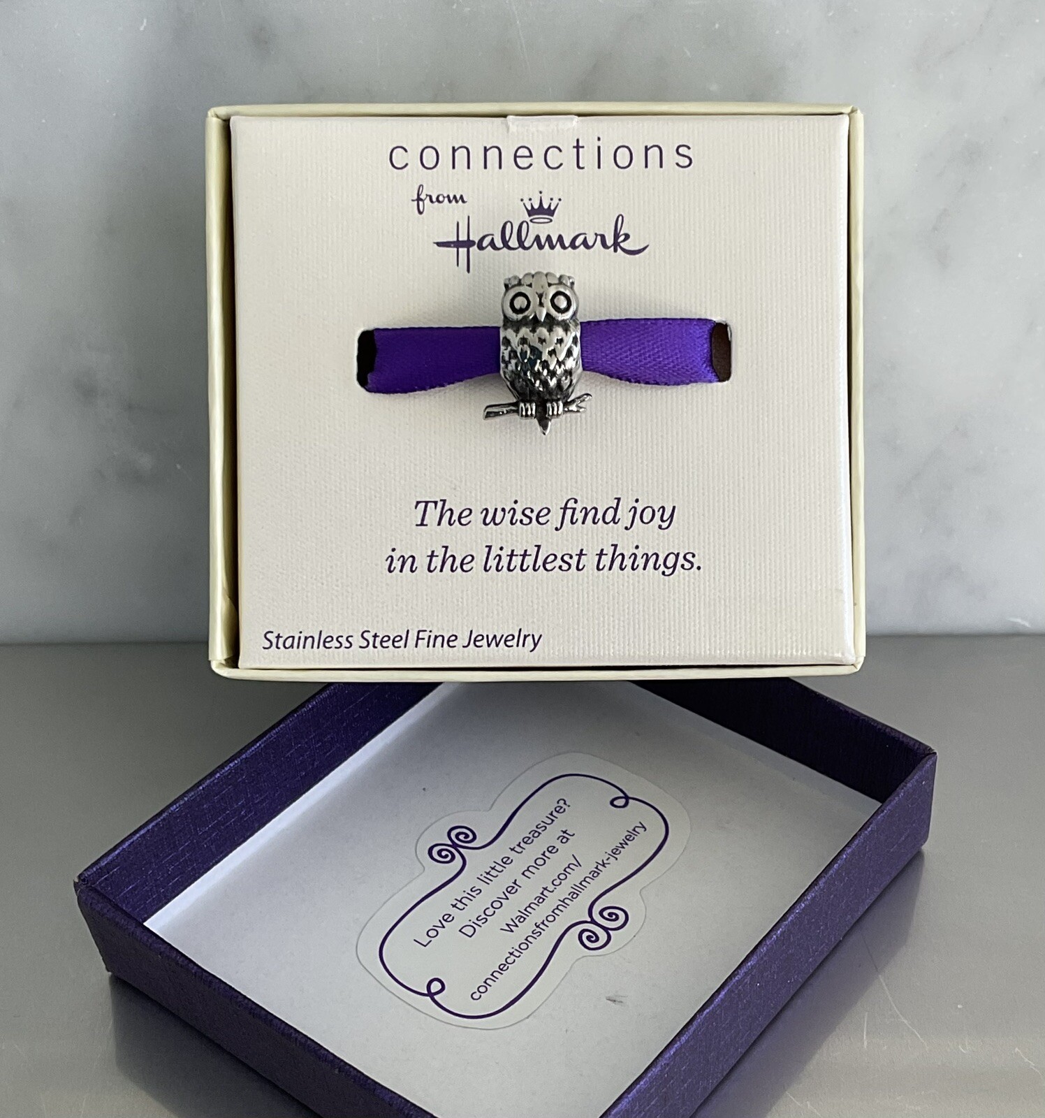 Connections from Hallmark Stainless Steel Owl Charm, Bead, Jewelry, Crafts NIB