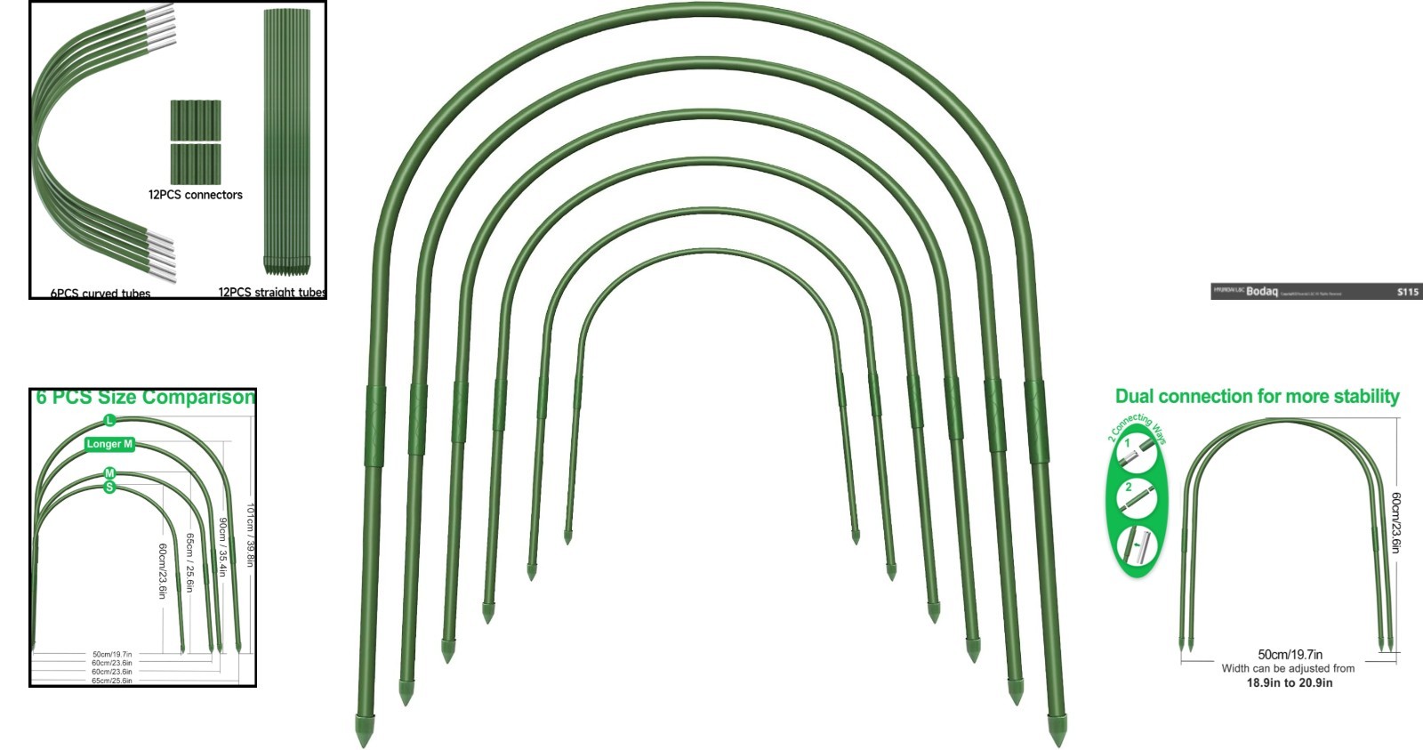 Multipurpose 6 Pcs Garden Hoops 19.7″x23.6″ – Ideal for Indoor/Outdoor Use