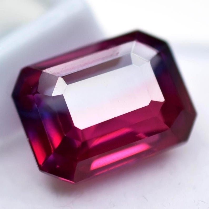 9.26 Ct Certified Natural Bi Color Sapphire Emerald Cut Jewelry Gemstone