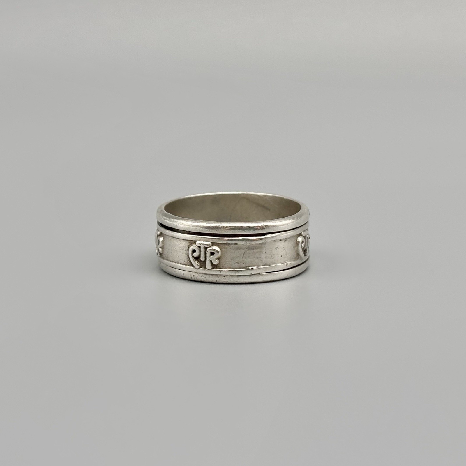 OMIT Sterling Silver Embossed 10mm Spinner Band Sz 11.25 Fidget Ring 7.71g 925