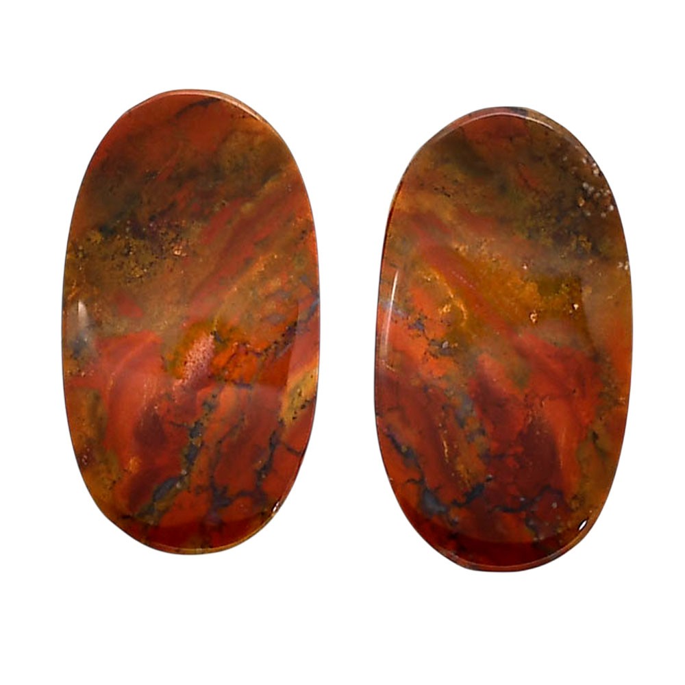 Natural Rare Cady Mountain Agate Pair 14×24.7×4.5 mm Oval Gemstone LS71-04335