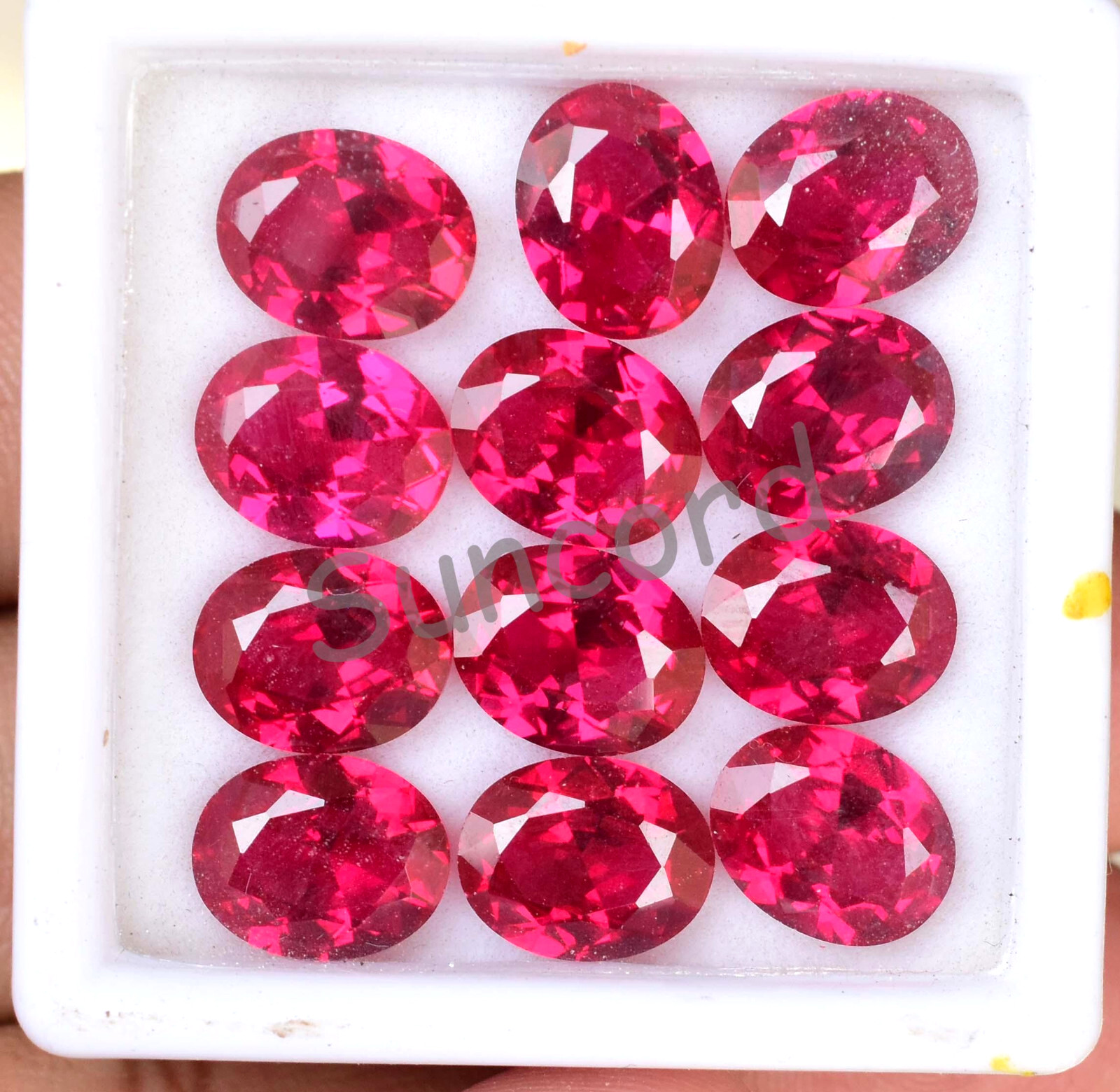 12 Pcs Natural Blood Red Ruby Oval Shape 9.80 mm Certified Loose Gemstone