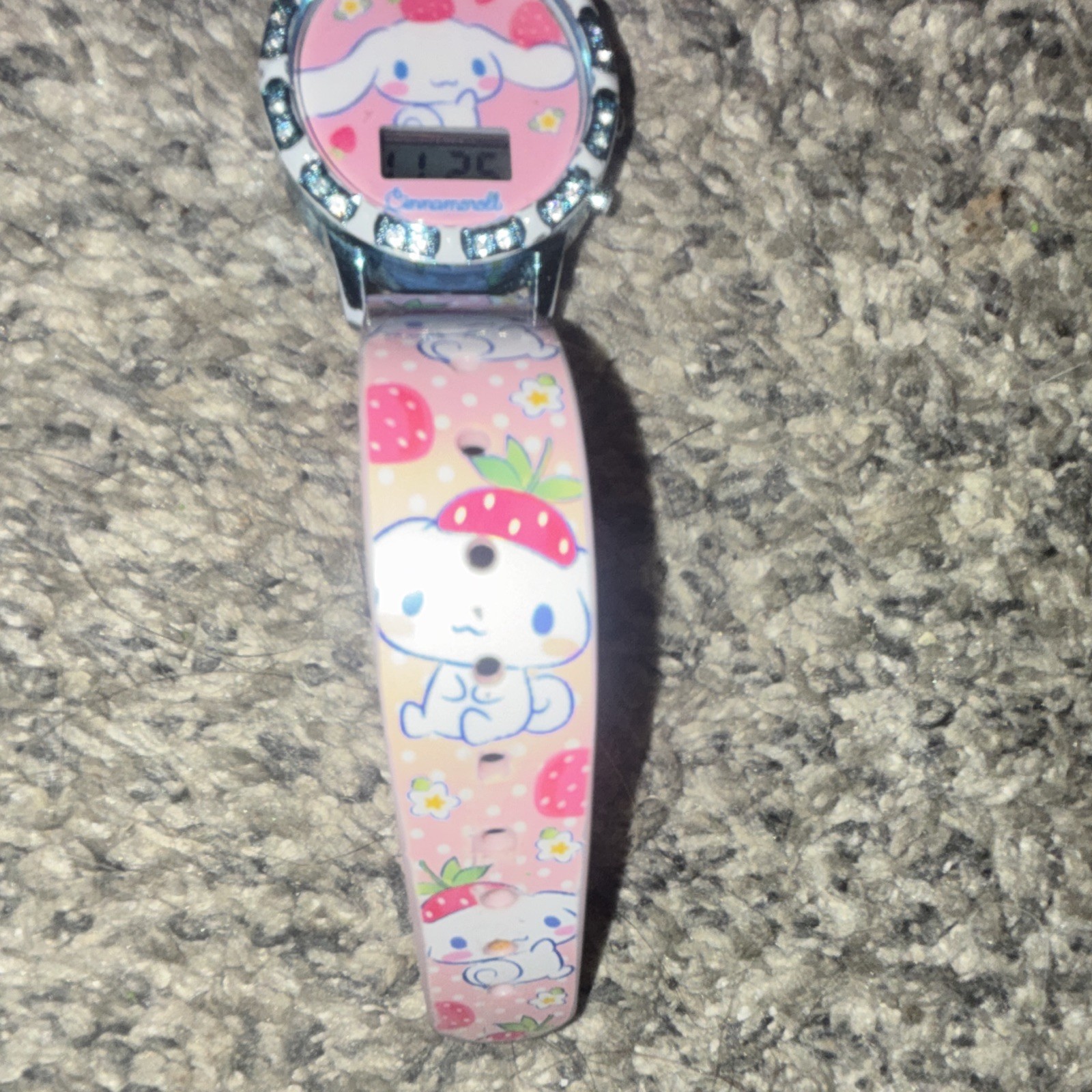 Sanrio Cinnamoroll Girls Digital Quartz Wristwatch 35mm Pink Plastic Strap