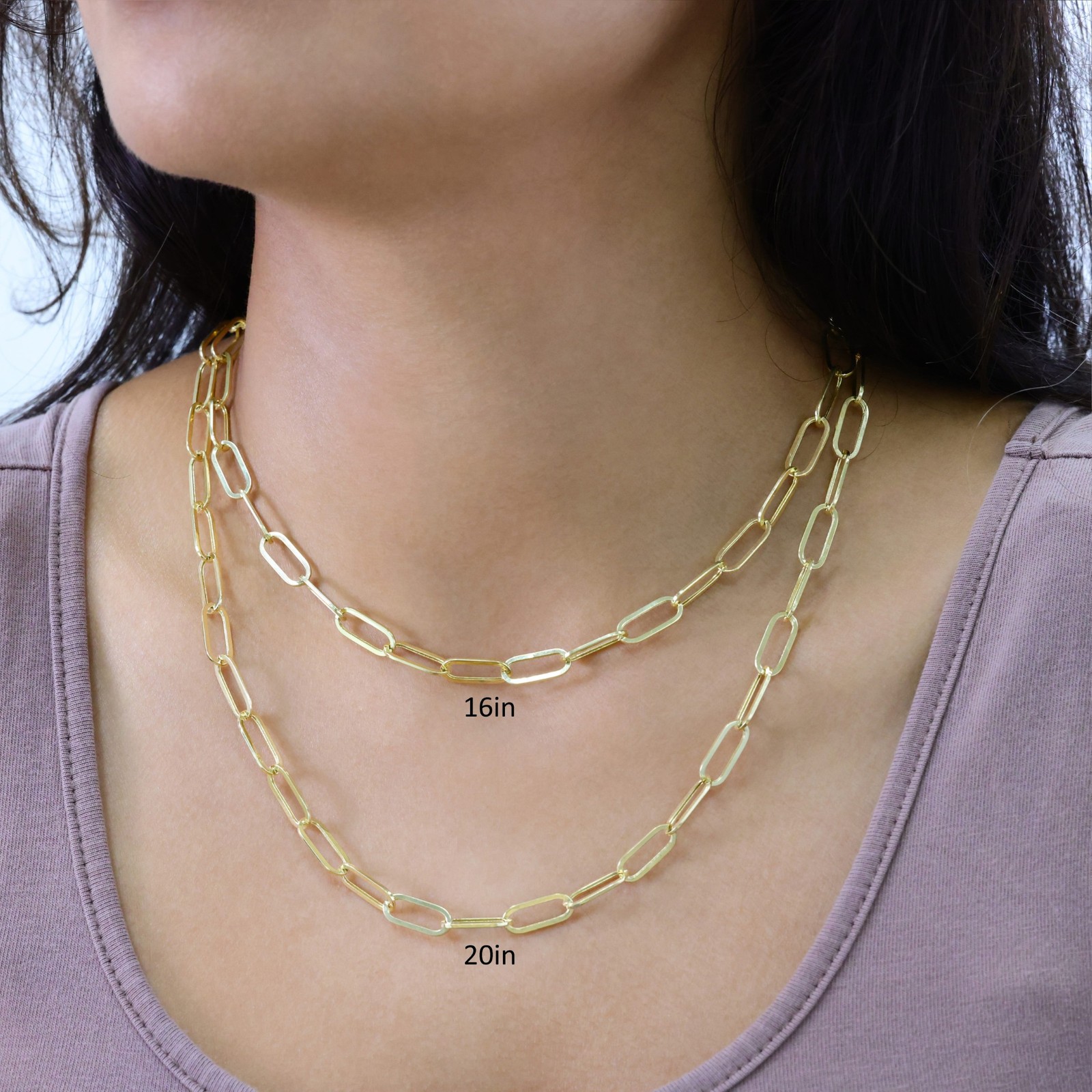 10k Yellow Gold Paperclip 2mm-9mm Chain Cable Rolo Necklace Mens Womens 16″-30″