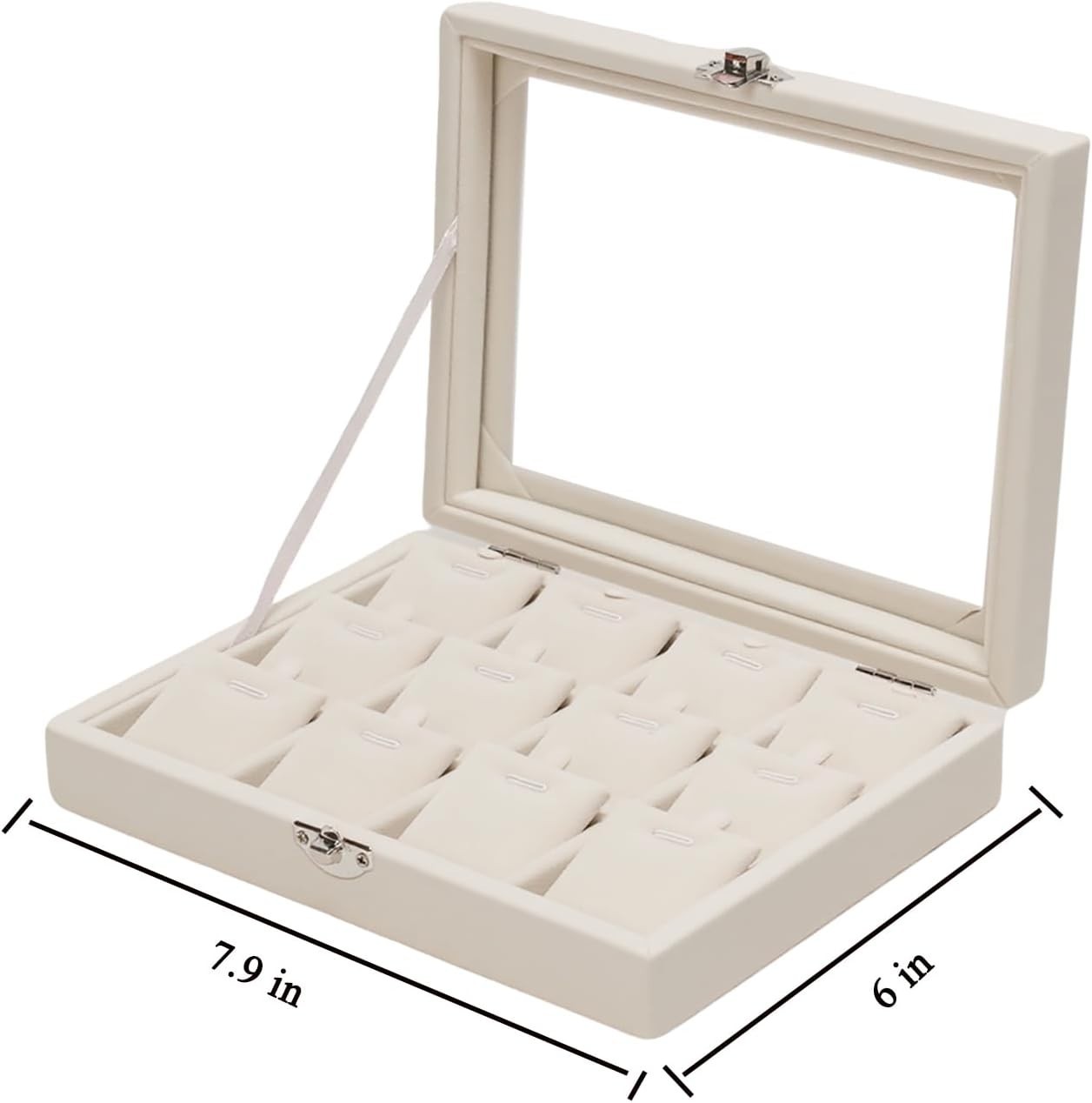 Jewelry Box Necklace Organizer Tray, Beige Necklace Display Case for Storage …