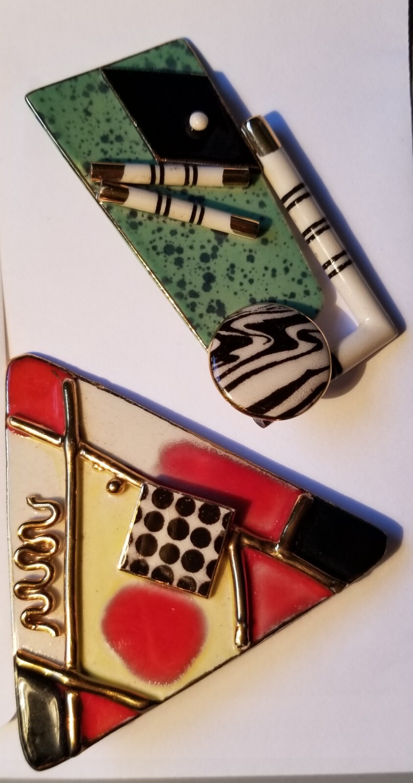 FABULOUS Pop Art Art Deco Ceramic/Enamel Brooch/Pin