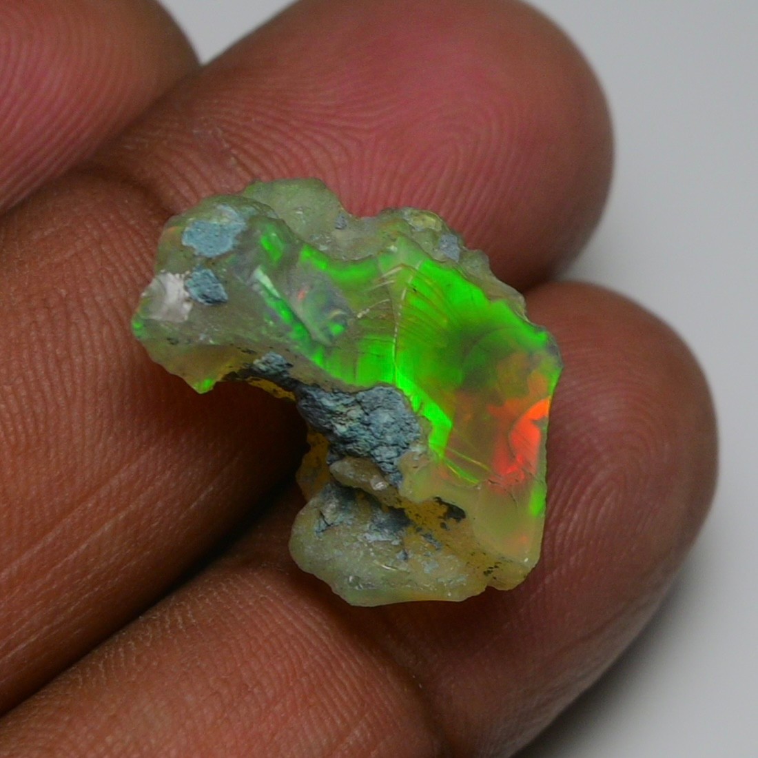 Jewelry Grade Black Opal Rough 13.90 Cts, Natural Ethiopian Raw, Neon Fire Opal