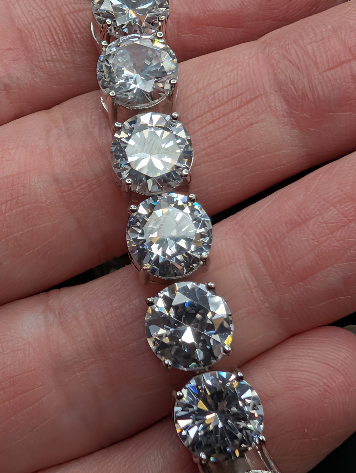 Stunning Sterling Silver CZ Tennis Bracelet 7 Inch