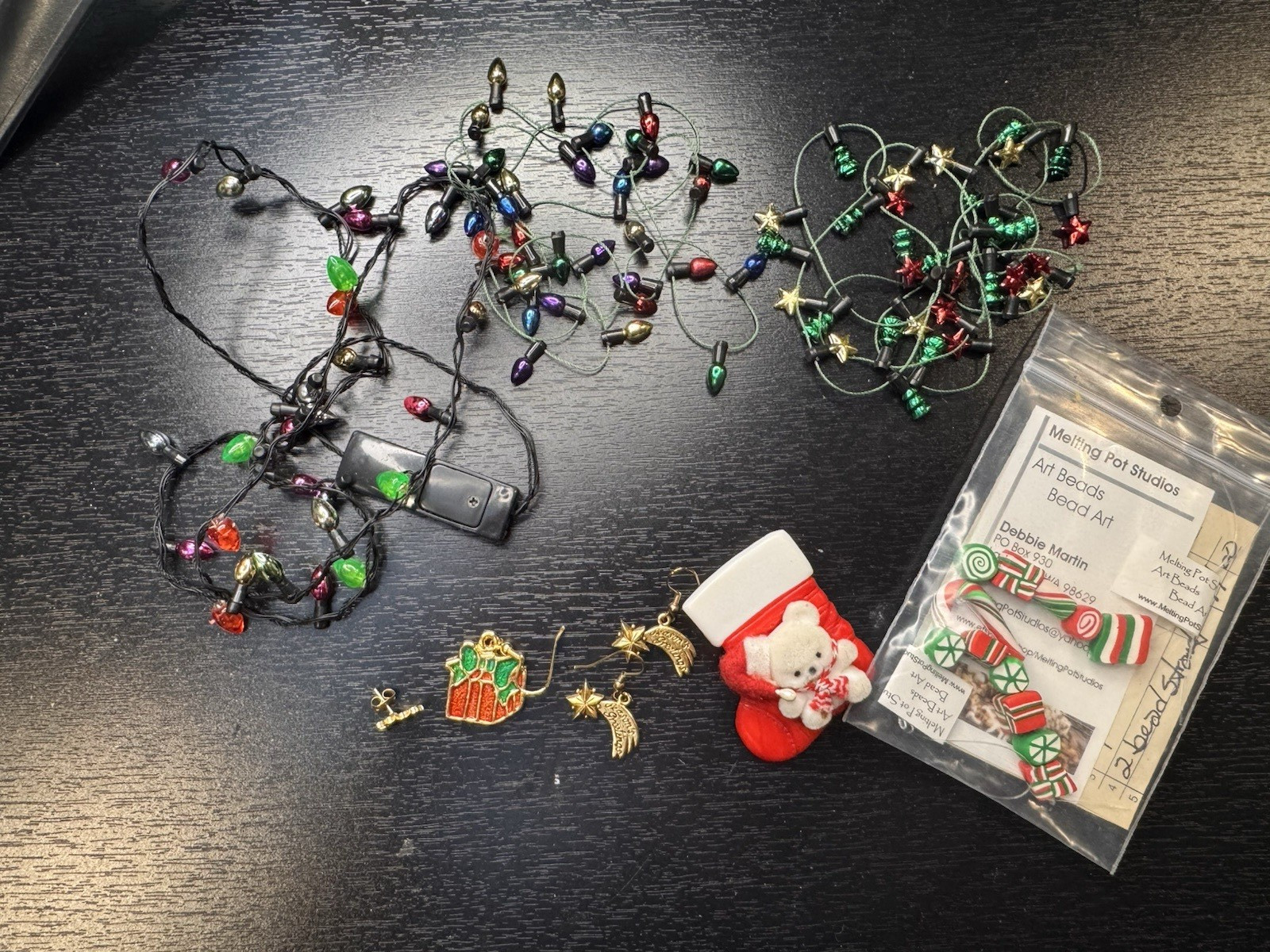 Fashion Jewelry Mixed Lot Holiday Necklace Earrings Beads Multicolor 6pc Plastic