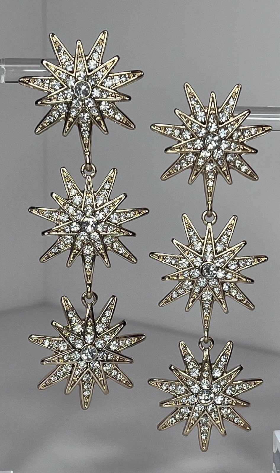 Gold Tone Post Back Baublebar Callisto Drop Earrings 3.75 In