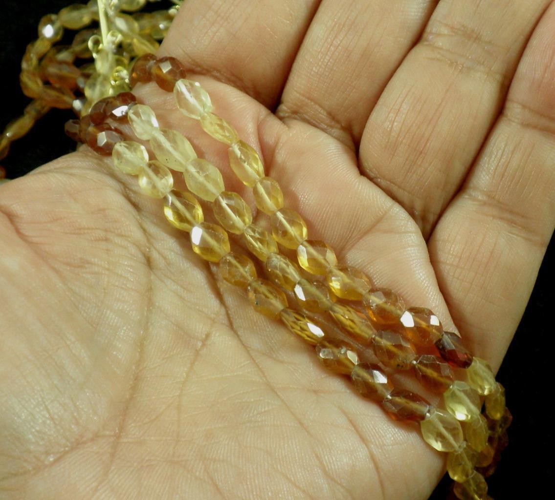 Vermeil .925 Silver Faceted Hessonite Garnet 3 strand triple graduated Necklace
