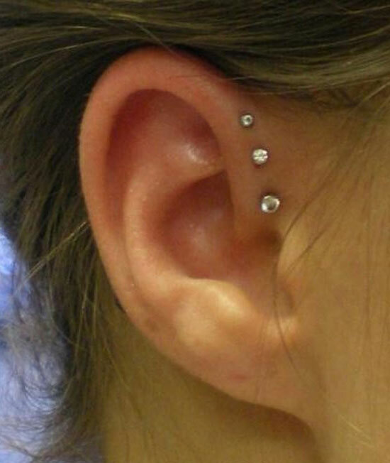 AB Crystal Flat Back Stud Earring Tragus Cartilage Rings BioPlast Ring 16G