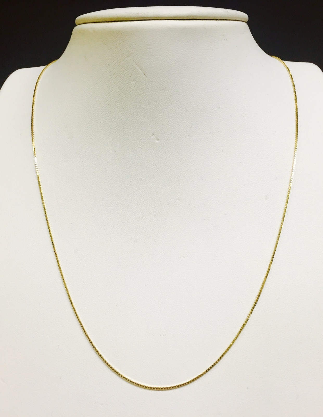 14k Yellow Gold 13″ Classic Box Link Pendant Baby Chain/Necklace 0.8MM 1.4 Grams