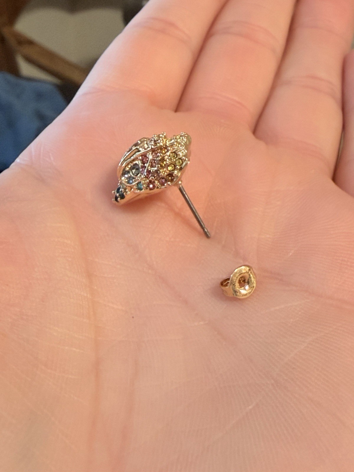 Designer Kurt Geiger London Gold Tone Eagle Head Stud Earring MultiColor Crystal