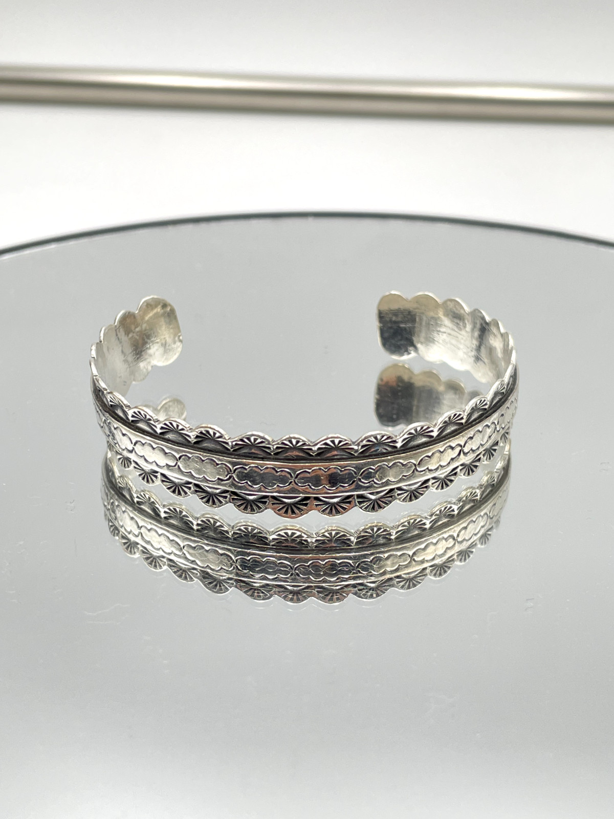 STERLING SILVER 925 A. FRANCISCO NATIVE 6.75″ CUFF BRACELET 12mm 19.2g